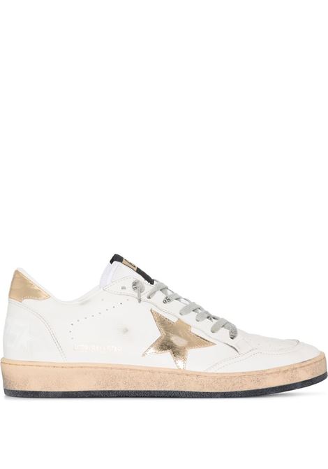 White and gold Ball Star lace-up sneakers - GOLDEN GOOSE women GOLDEN GOOSE | Sneakers | GWF00117F00078380608